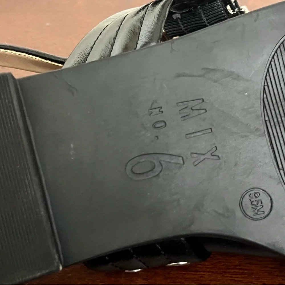 Mix No. 6 Sybel Flat black faux patent leather  silver hardware 9.5 nwot - Picture 16 of 16